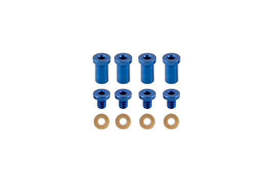 4 Blue Screw and Pivot Titanium Hardware