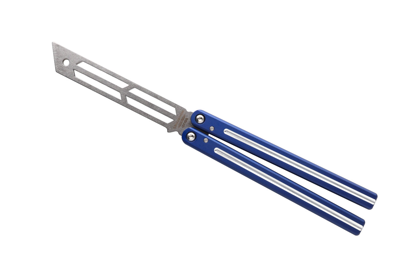 blue dual tone triton V4 Balisong Butterfly Knife Trainer