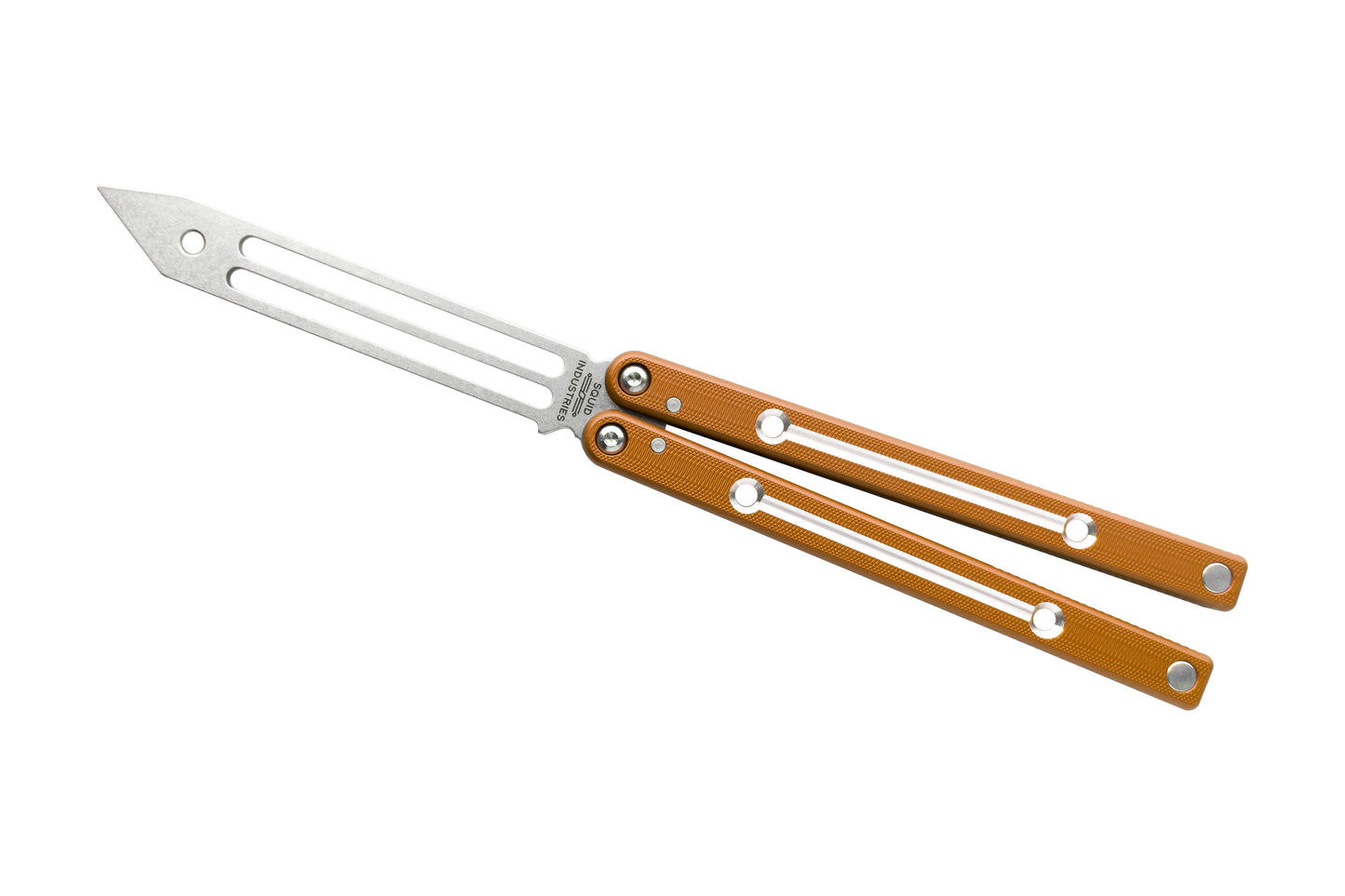 Dual-Tone Orange Clearance Blemished Squidtrainer V4 Balisong Butterfly Knife Trainer