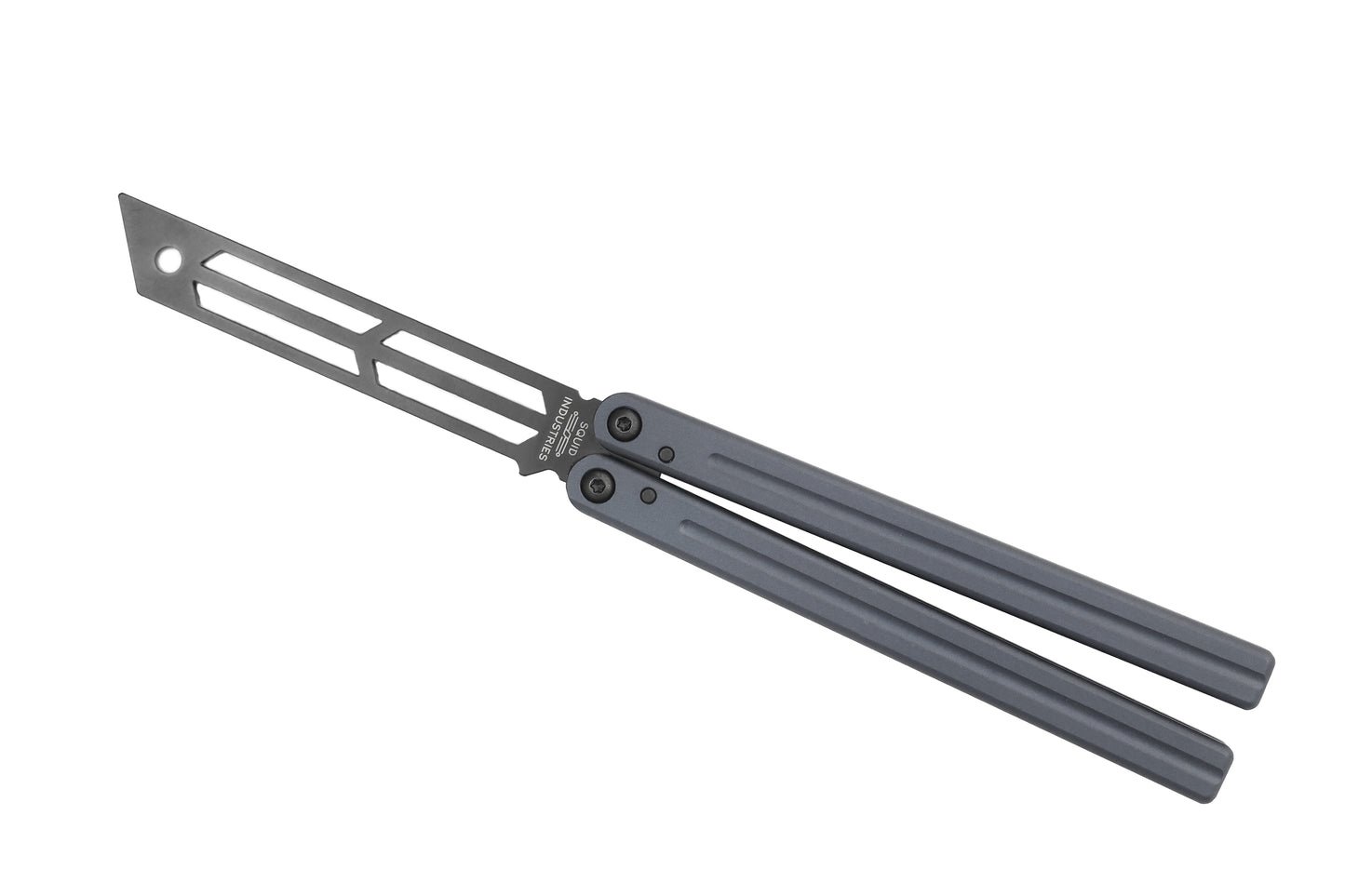 gunmetal inked triton v2 butterfly knife trainer balisong