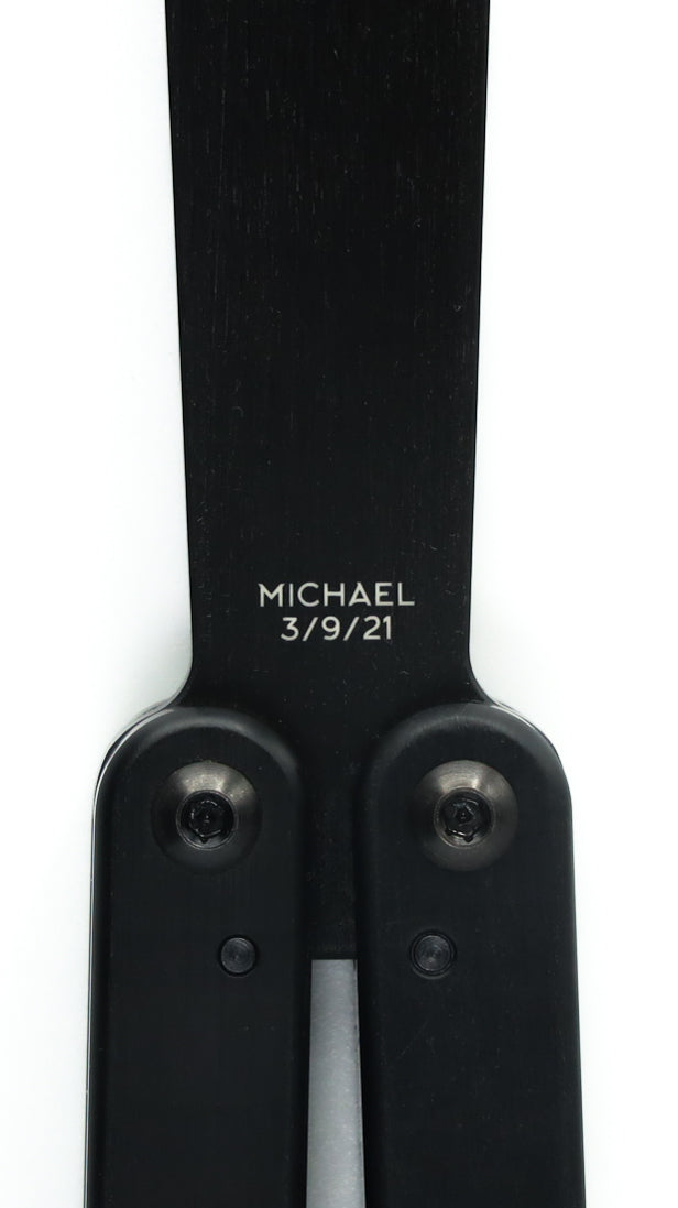 Custom Laser Engraving Balisong Butterfly Knife trainer