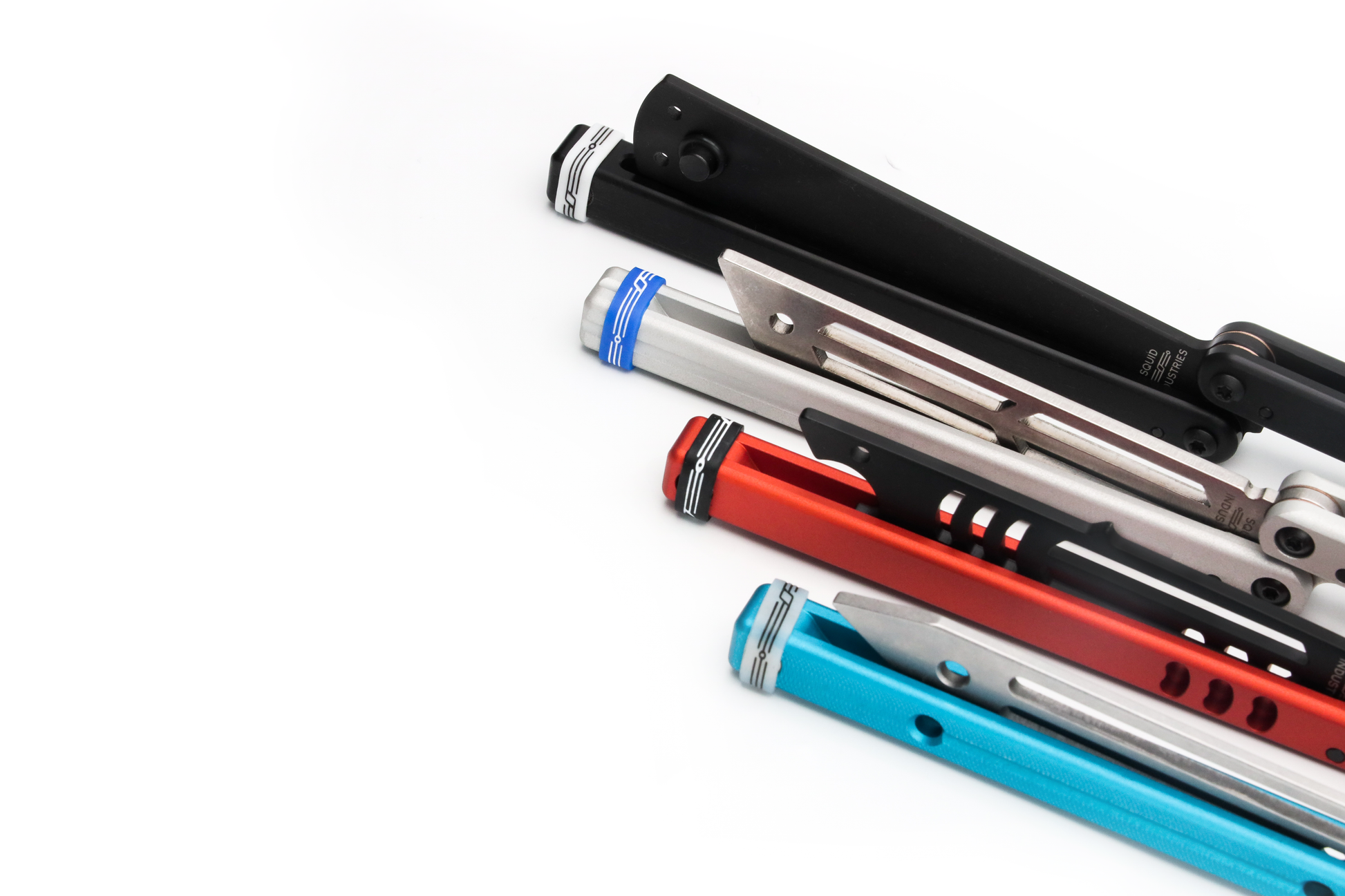 Bite handle indicator balisong butterfly knife trainers