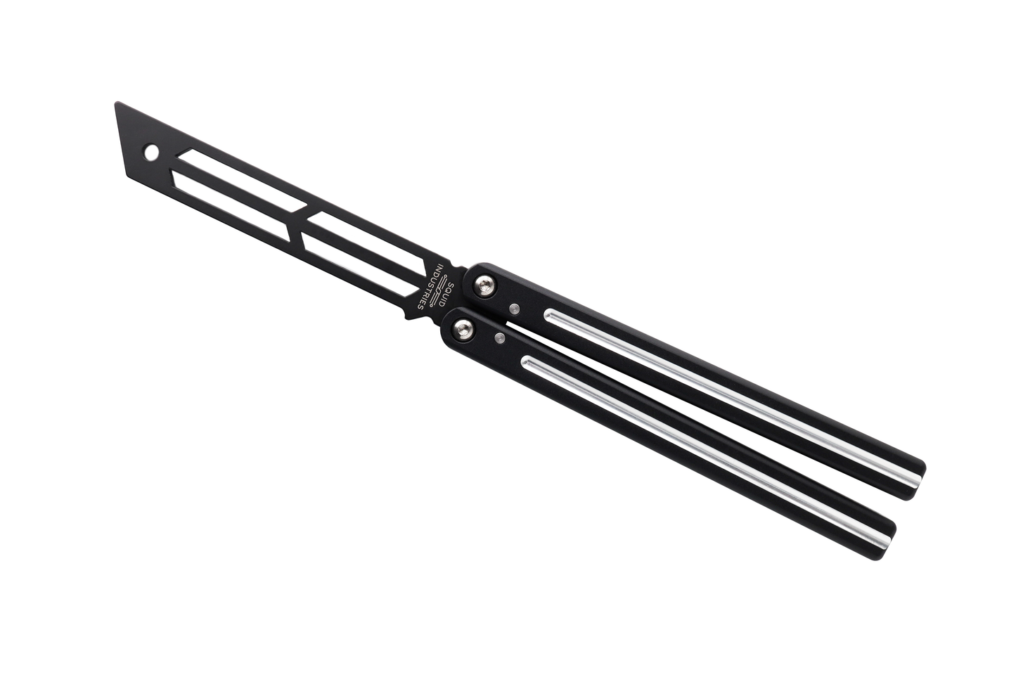 inked black dual tone triton V4 Balisong Butterfly Knife Trainer