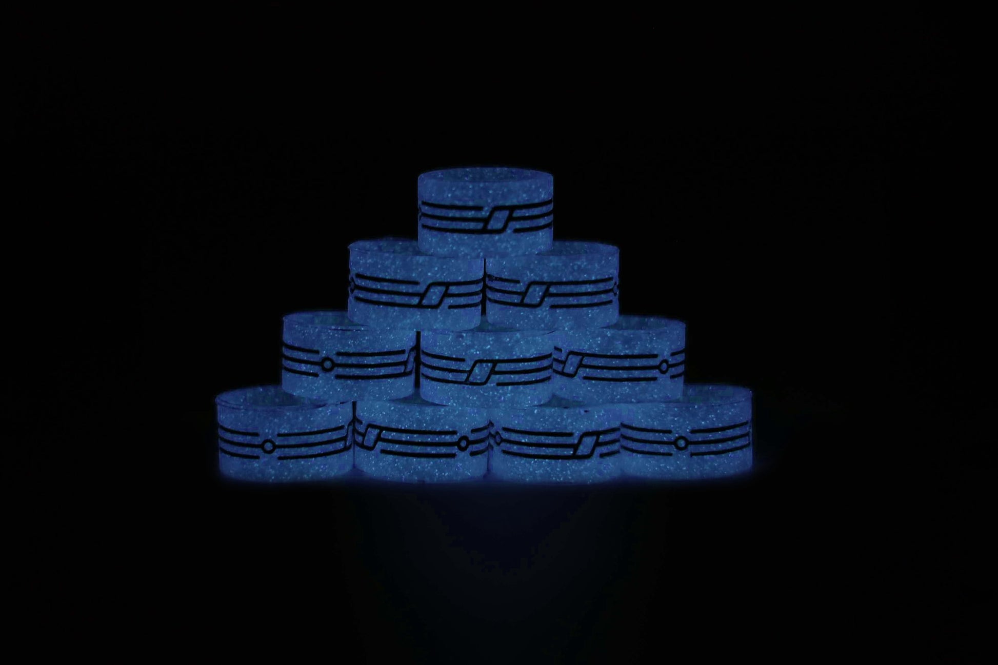 glow in the dark blue Bite handle indicator balisong butterfly knife trainers