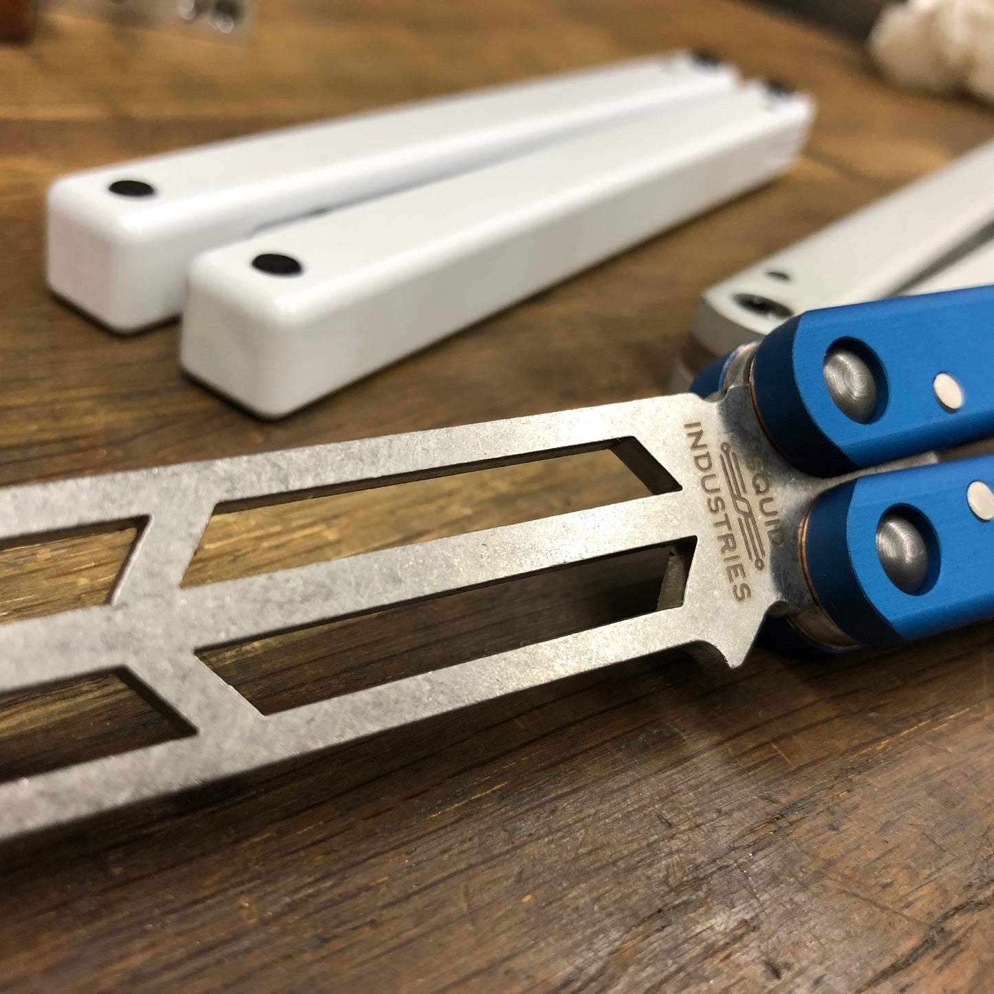 Custom Laser Engraving Metal Balisong Butterfly Knife trainer