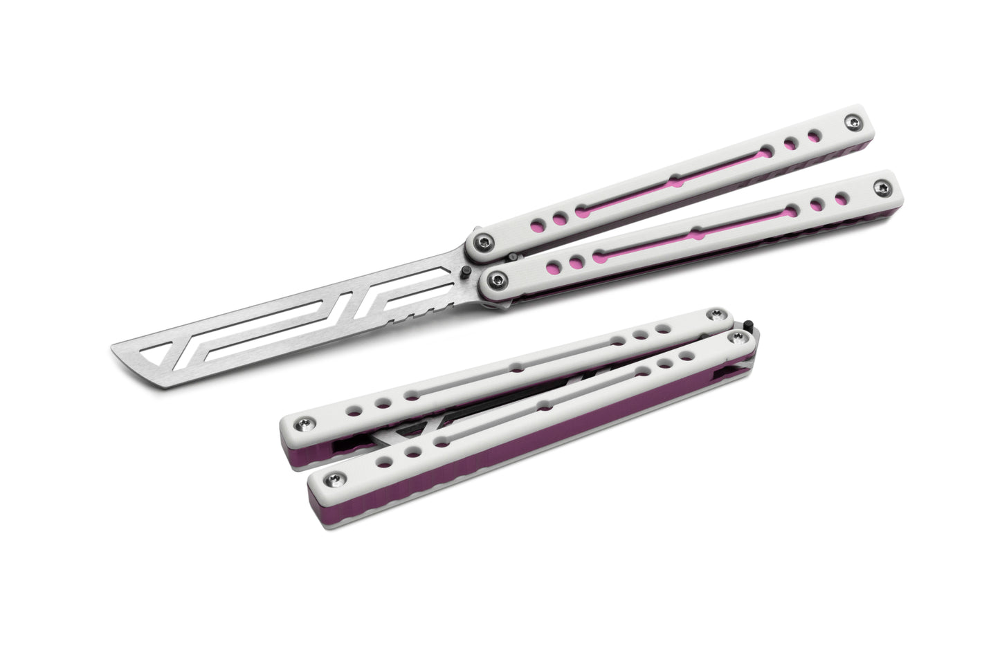 winter pink nautilus v2 balisong butterfly knife trainer g10