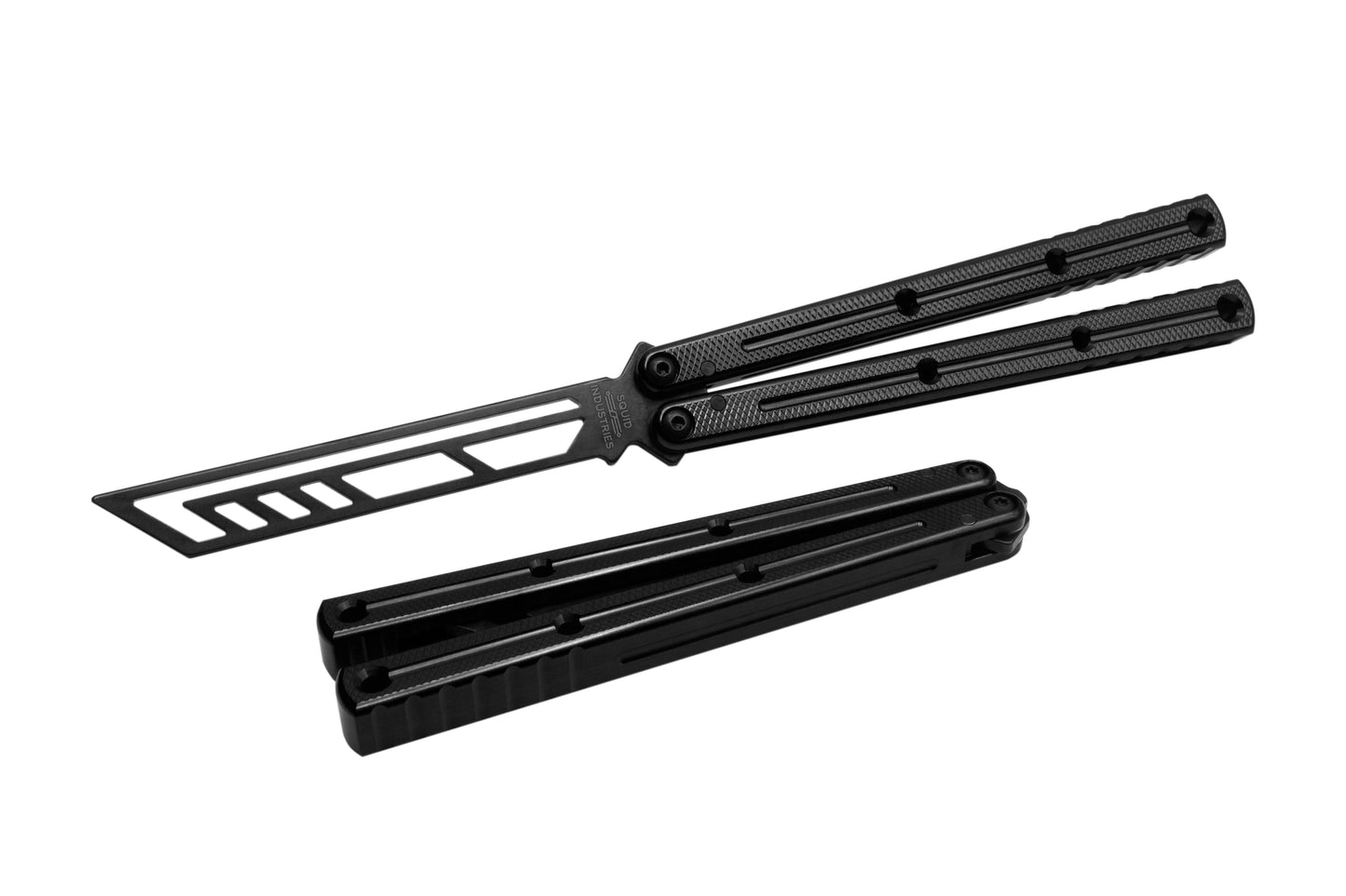 black inked krake raken v3 butterfly knife trainer balisong