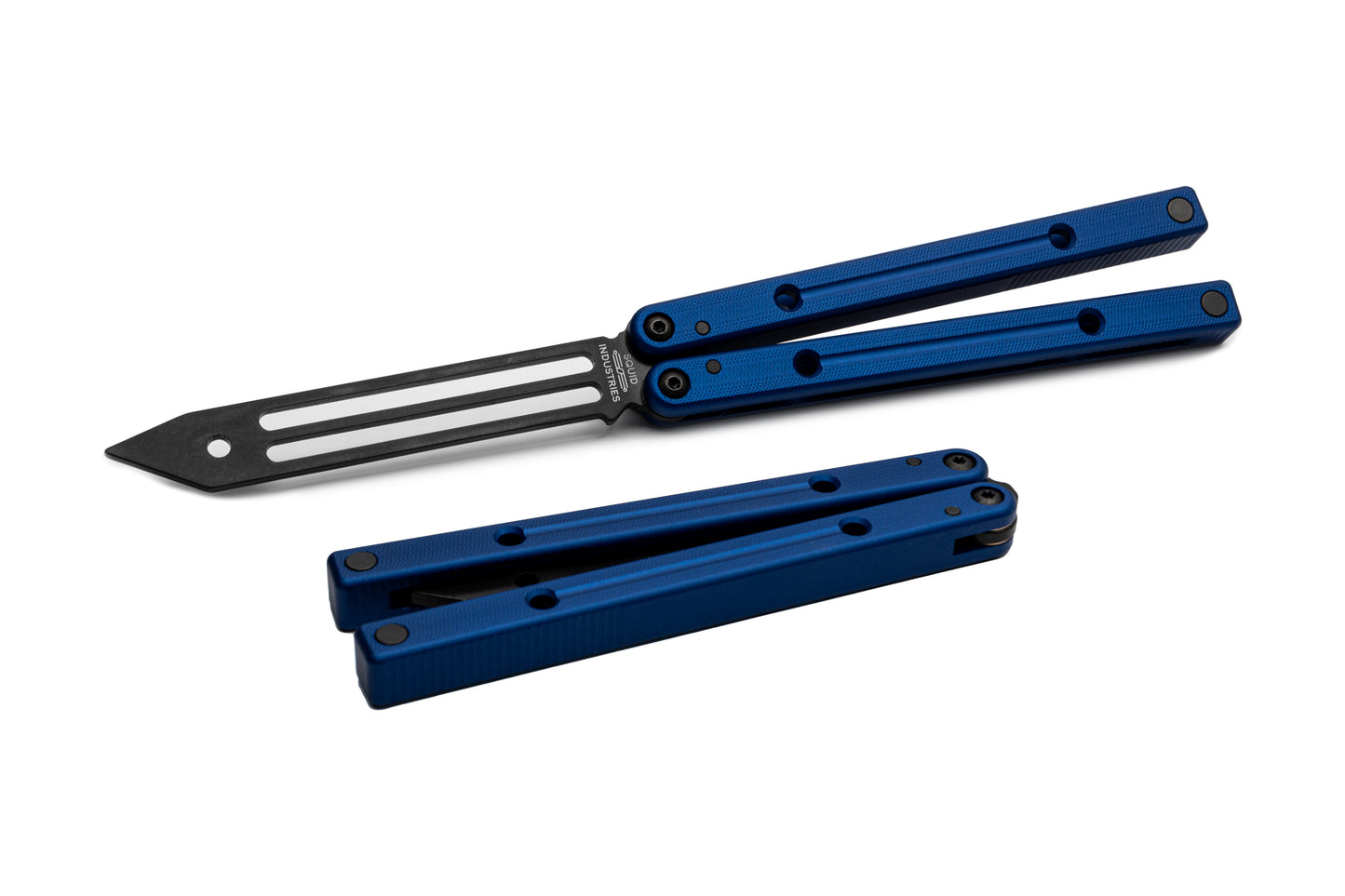 blue inked squidtrainer v4 butterfly knife trainer balisong