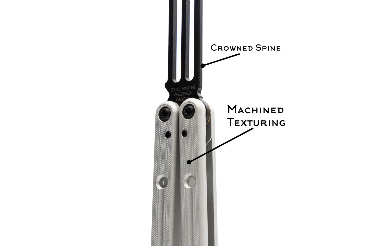 inked squidtrainer v4 butterfly knife trainer balisong machined texturing