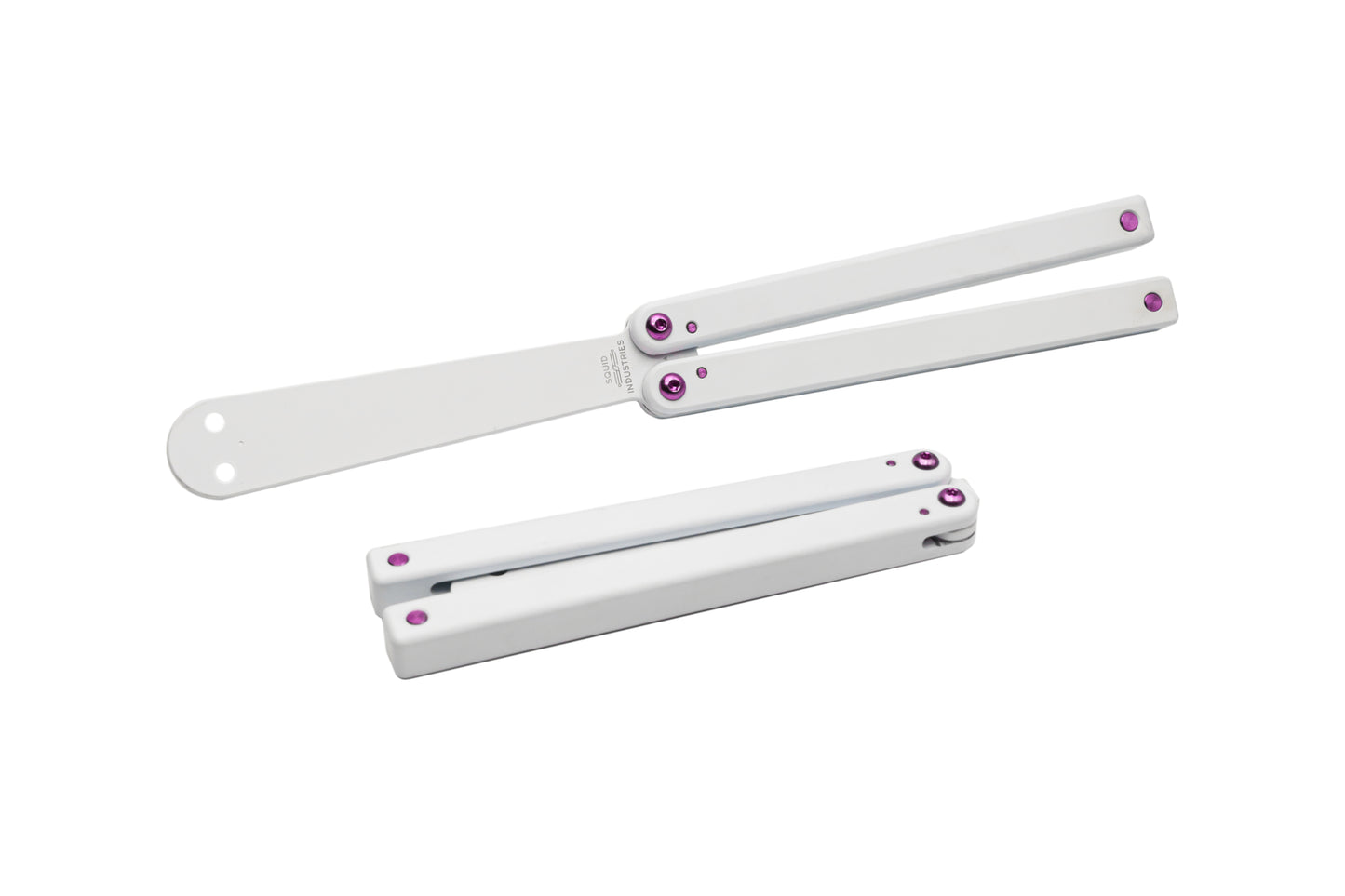 titanium magenta squiddy balisong butterfly knife trainer plastic fidget toy