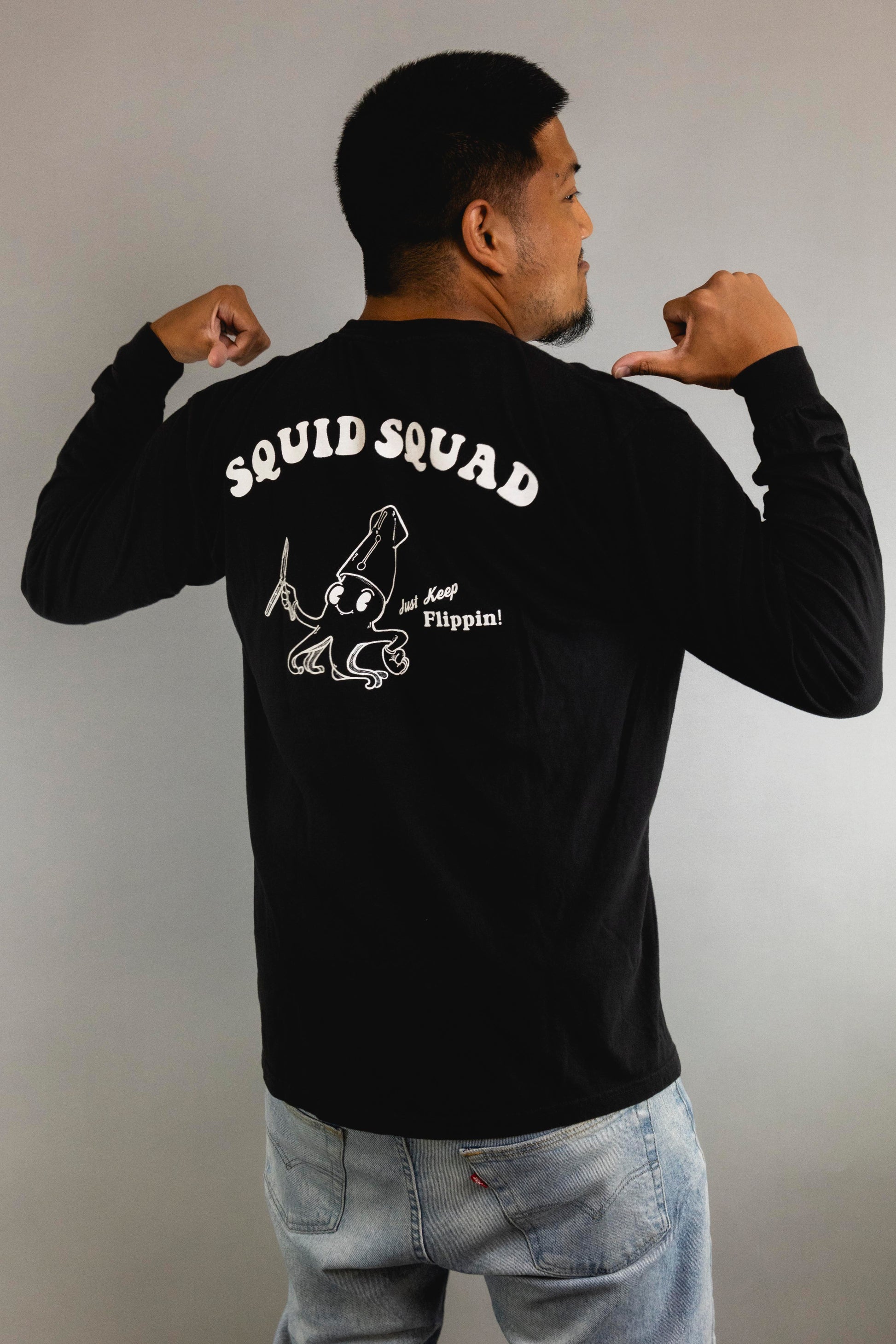squid industries flipping squid long tee shirt