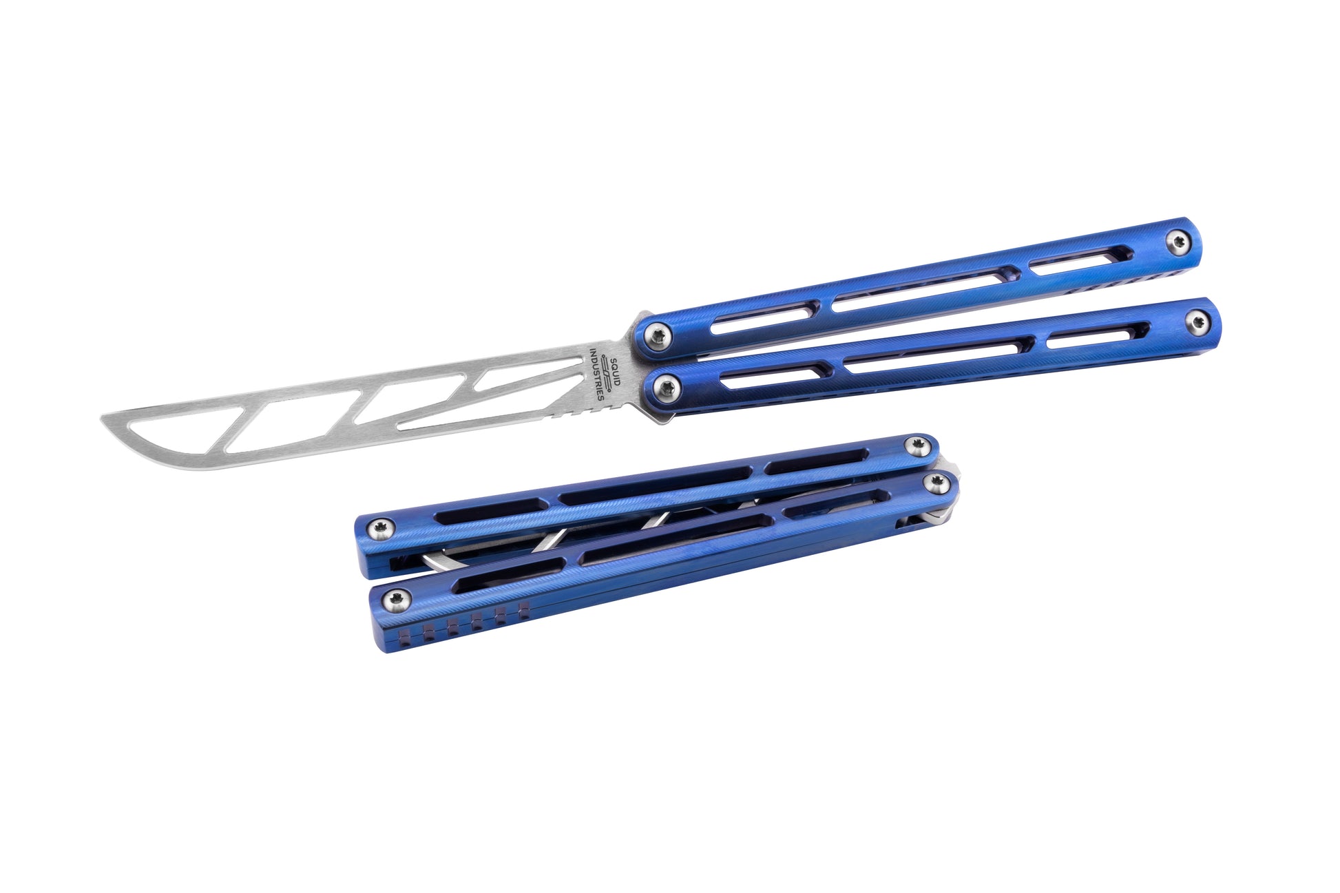 Anodized Blue Satin Tsunami Side By Side Comparision ISO