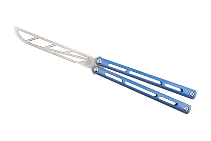 anodized blue zirblast tsunami trainer open position white background