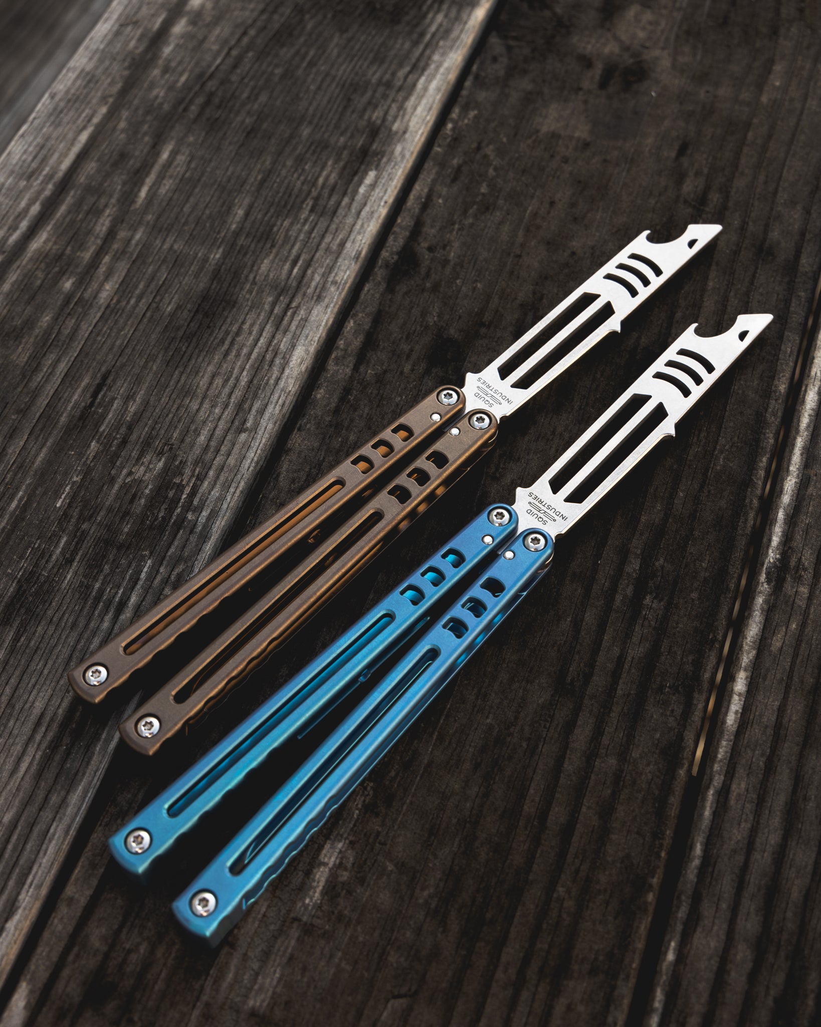 Anodized Madko Bronze And Teal Side By Side Comparison 