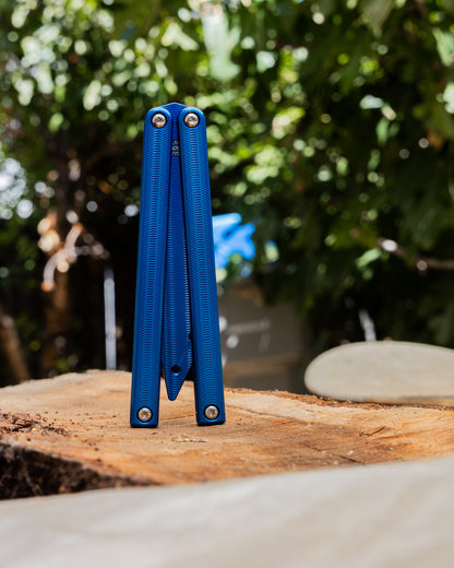 Blue Squiddy-ALT close position standing up in nature background