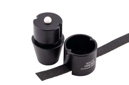 Bushing Buddy With Part Seperated, with sand paper inserted