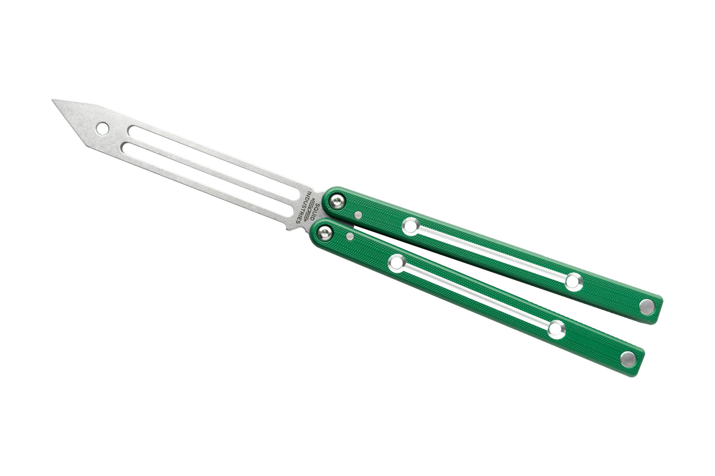 Dual-Tone Green Clearance Blemished Squidtrainer V4 Balisong Butterfly Knife Trainer 
