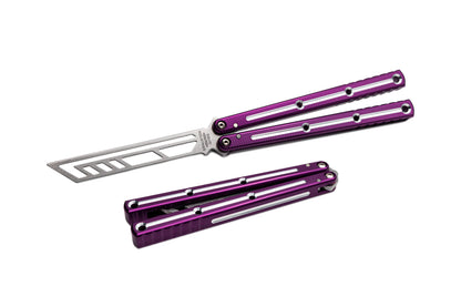 dual tone purple Krake Raken V3 Balisong Butterfly Knife Trainer 