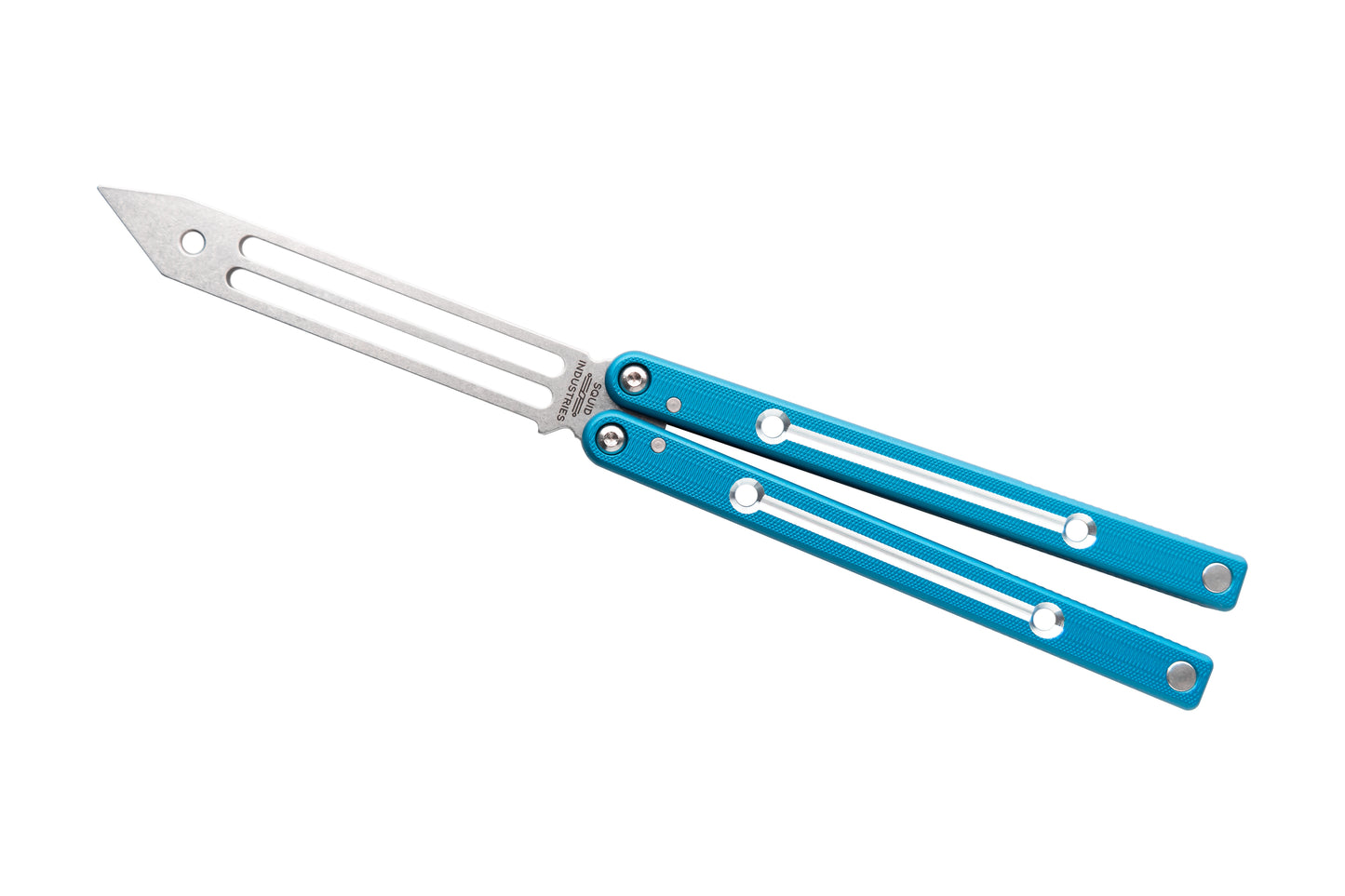 teal dual tone squidtrainer V4 Balisong Butterfly Knife Trainer 