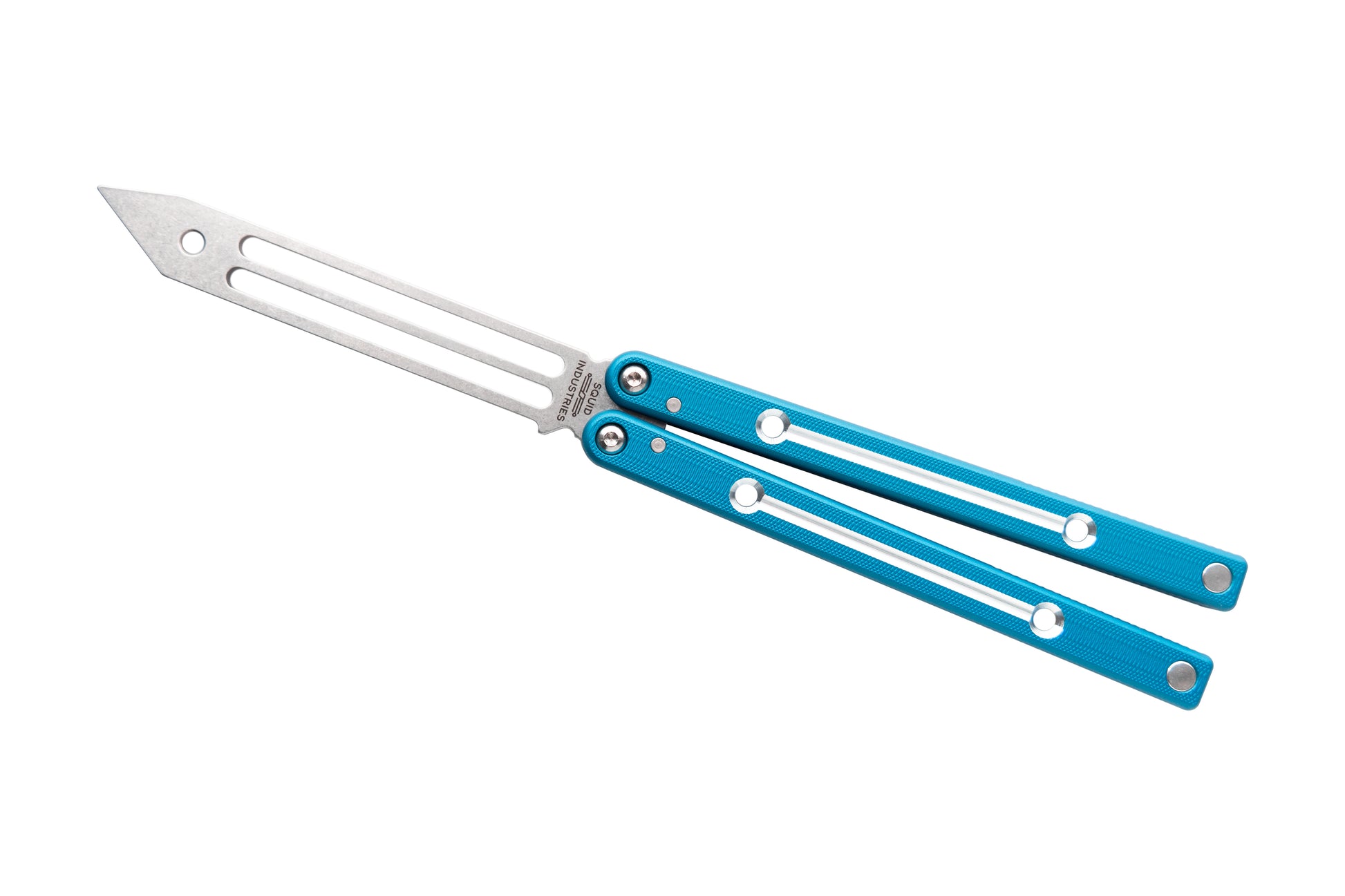 teal dual tone squidtrainer V4 Balisong Butterfly Knife Trainer 