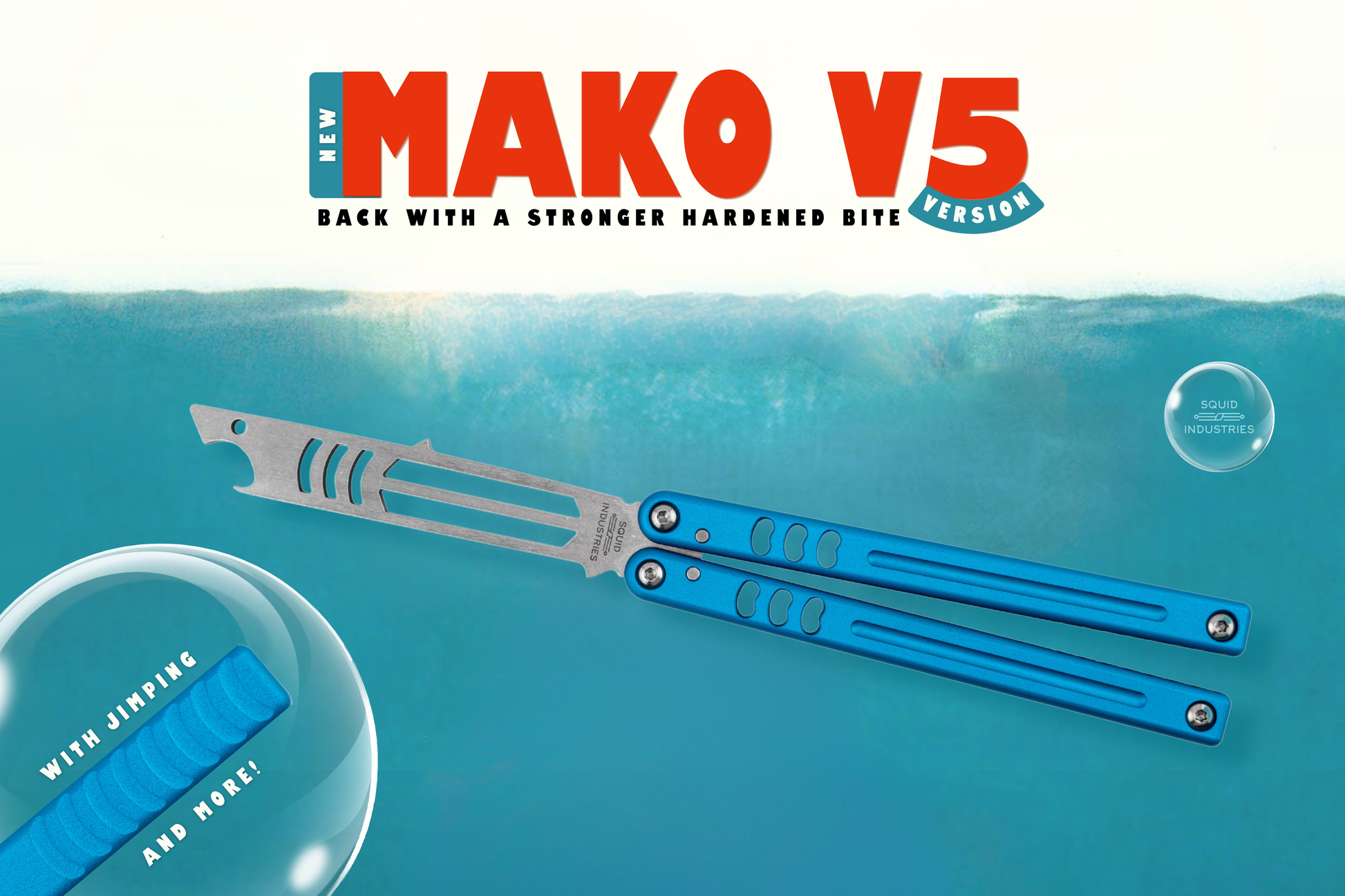Mako V5 Bottle Opener Balisong Fidget Skill Toy and Functional Mako V5 Bottle Opener Balisong Fidget Skill Toy and Functional