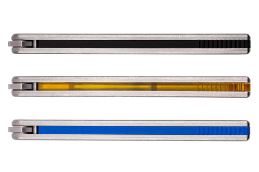 Full Length Spacers Black Ultem and Blue Side Profile