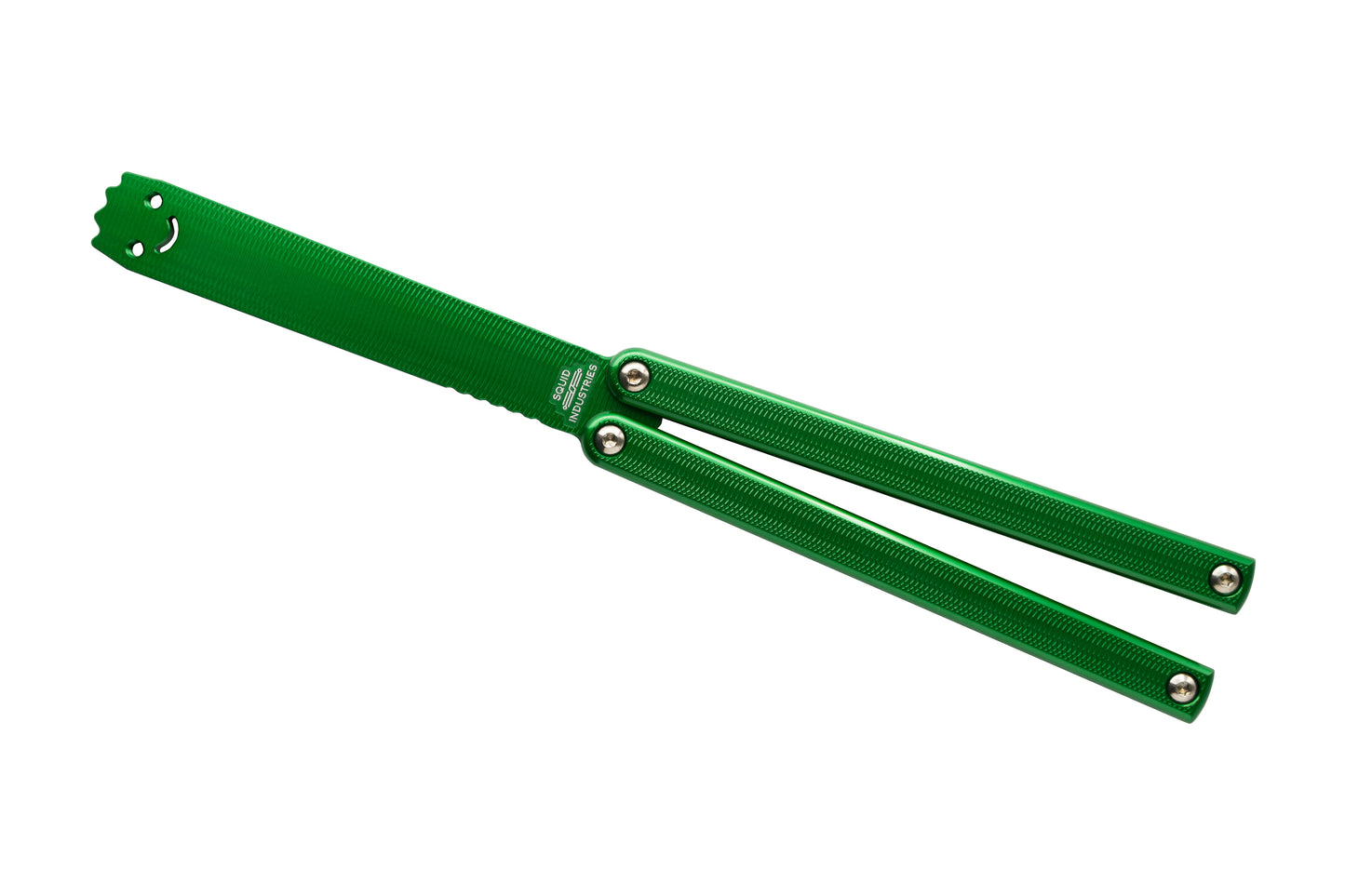 green squiddy-al balisong butterfly knife trainer