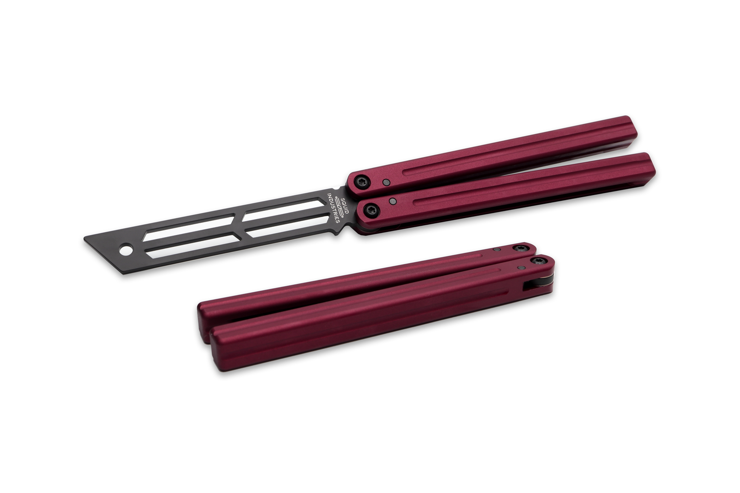 red inked triton v2 butterfly knife trainer balisong