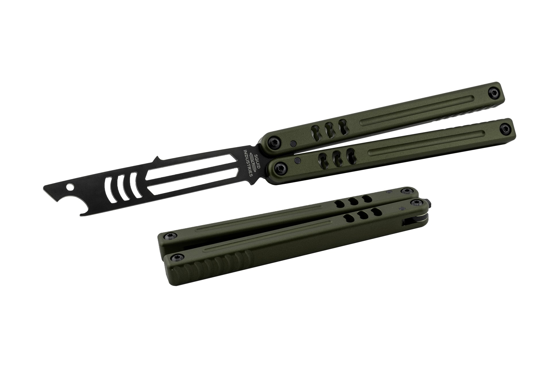 Side by Side comparision open and close position, od green mako v5