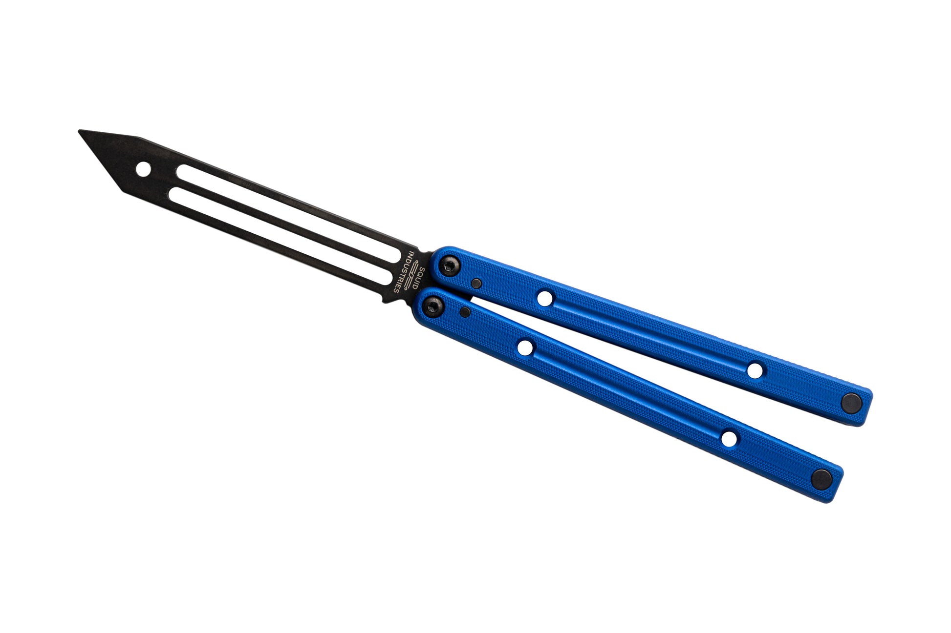 Inked Blue Clearance Blemished Squidtrainer V4 Balisong Butterfly Knife Trainer 