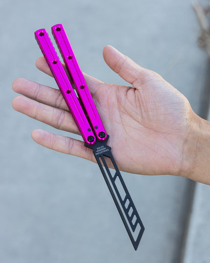 Inked Hot Pink krake Raken Open Position On Hand