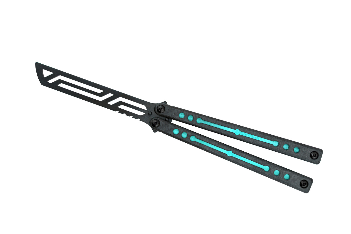 Inked blade, teal handle with carbon fiber nautilus V2