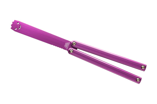 Magenta squiddy-al balisong butterfly knife trainer