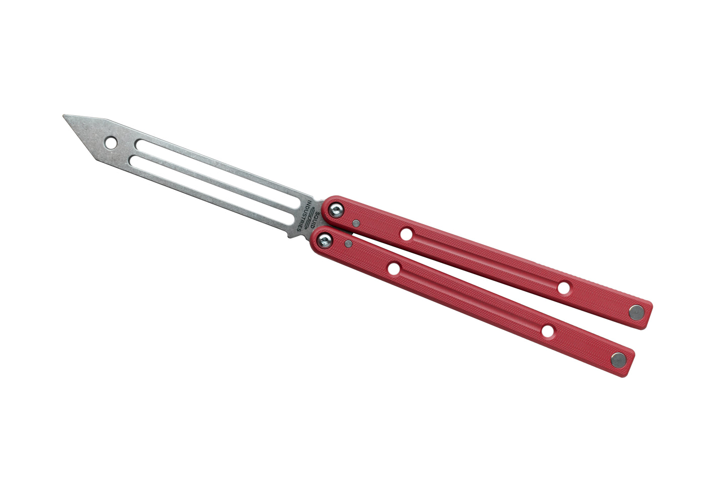 Red Clearance Blemished Squidtrainer V4 Balisong Butterfly Knife Trainer 