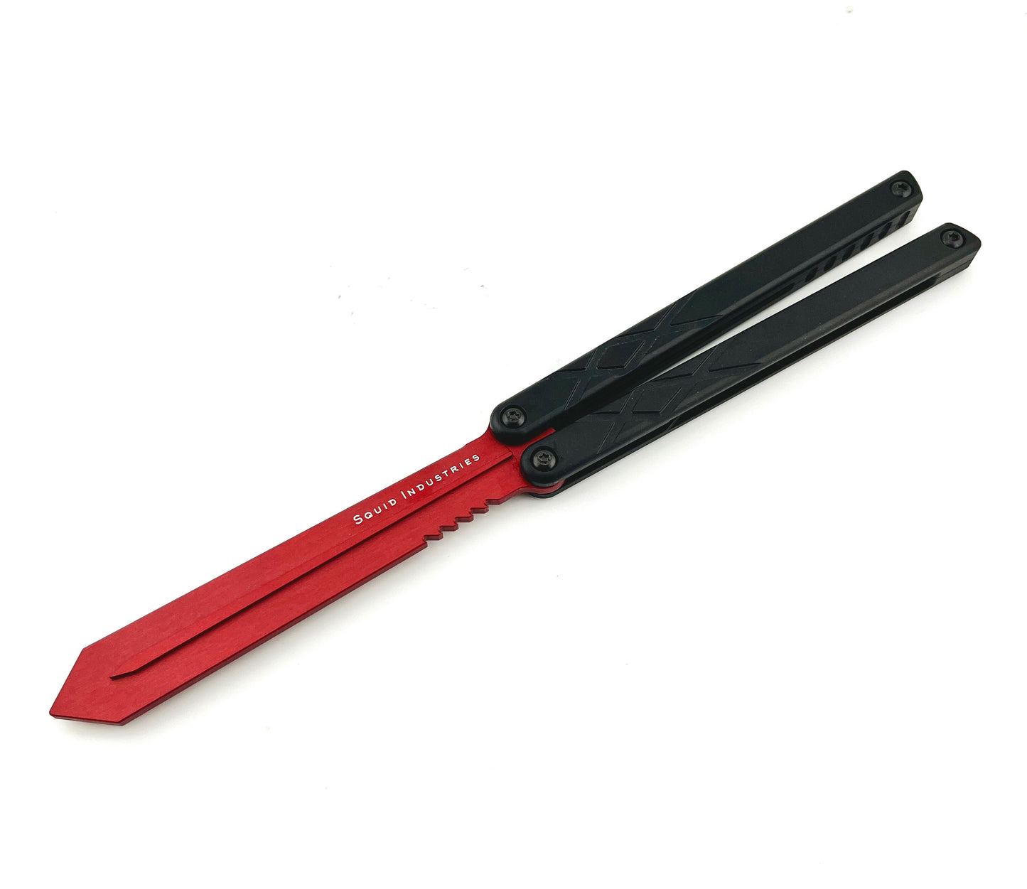 Red Blade Black Handle Swordfish In Open position