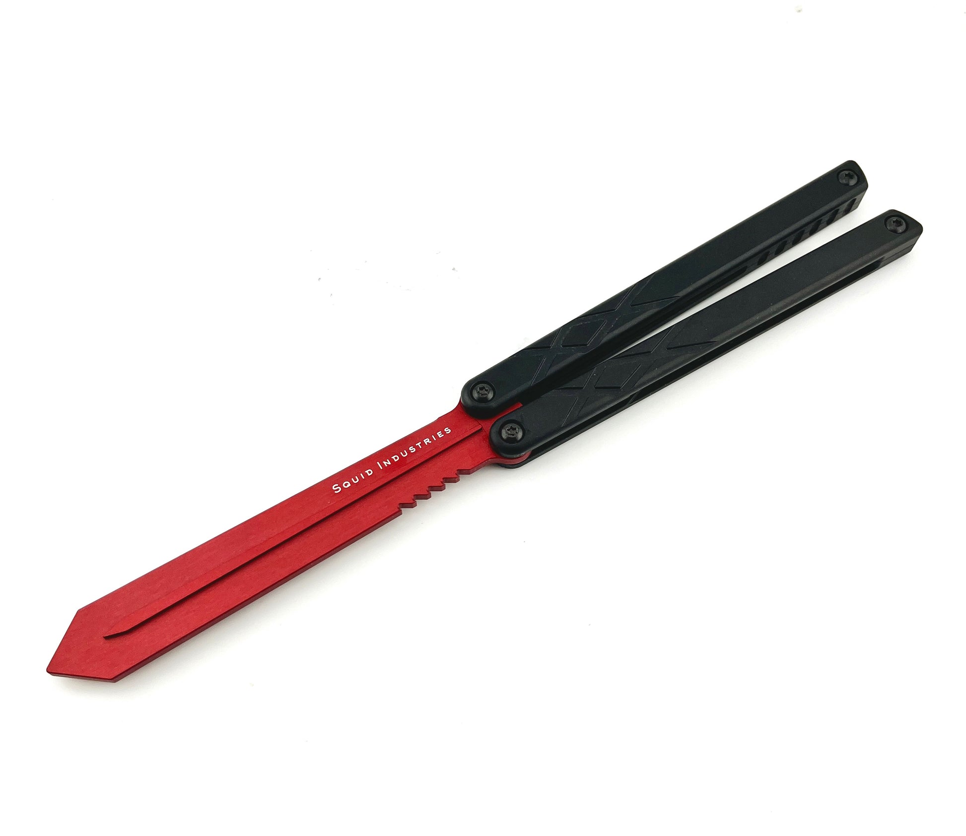 Red Blade Black Handle Swordfish In Open position