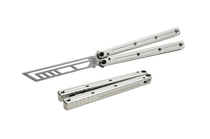silver krake raken v3 butterfly knife trainer balisong