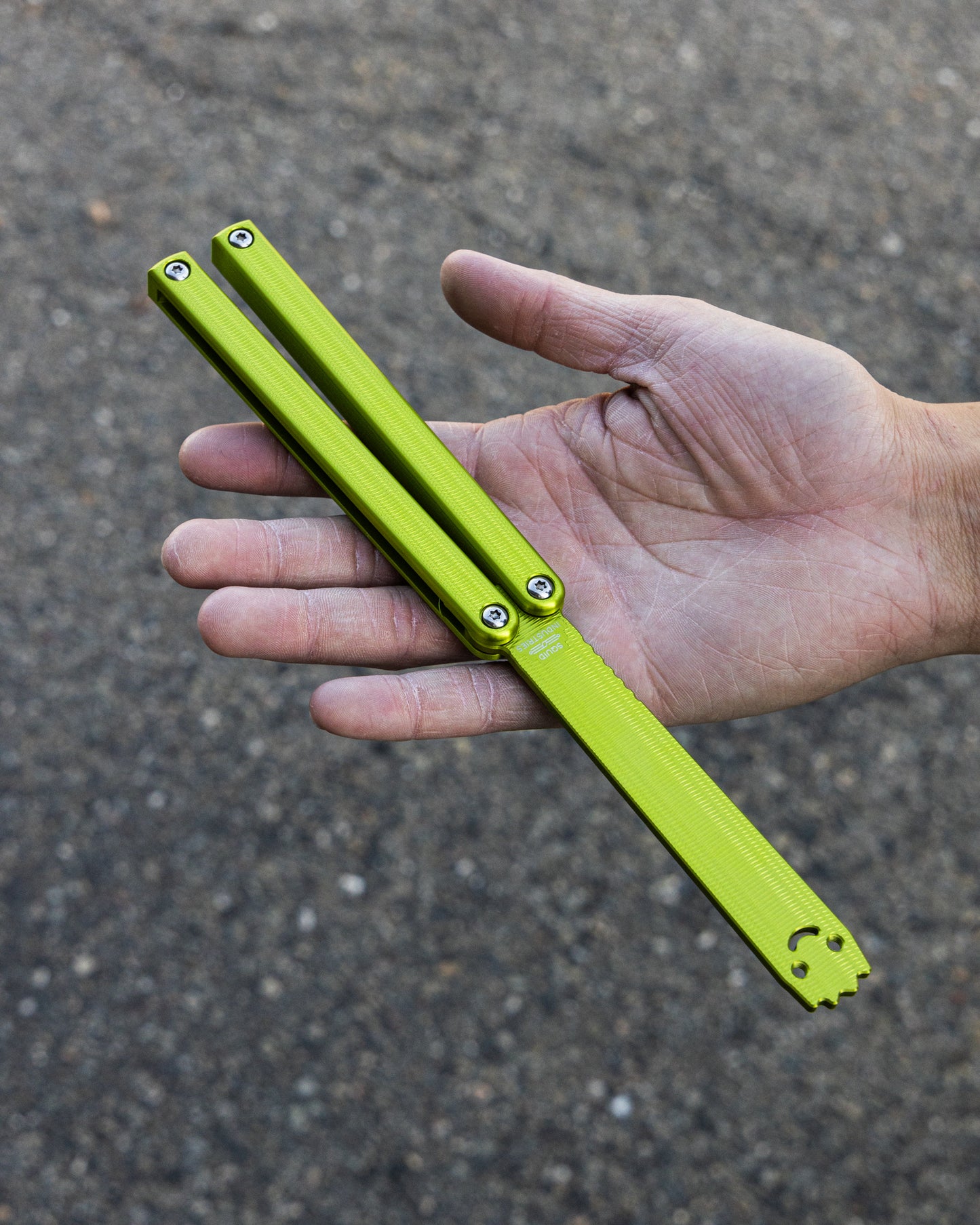 Opened Squiddy Electric lime on hand 