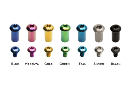 titanium hardware colors blue, magenta , gold, green , teal, silver, black