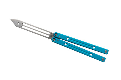 teal blue squidtrainer butterfly knife trainer balisong