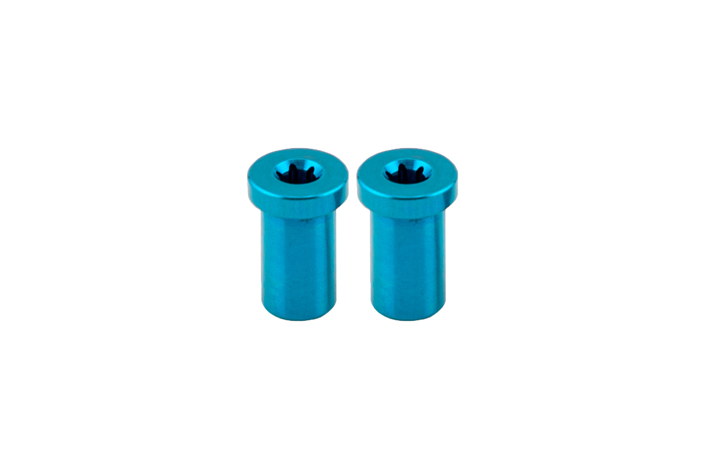 2 Teal Flat Head Titanium pivots side by side on white background