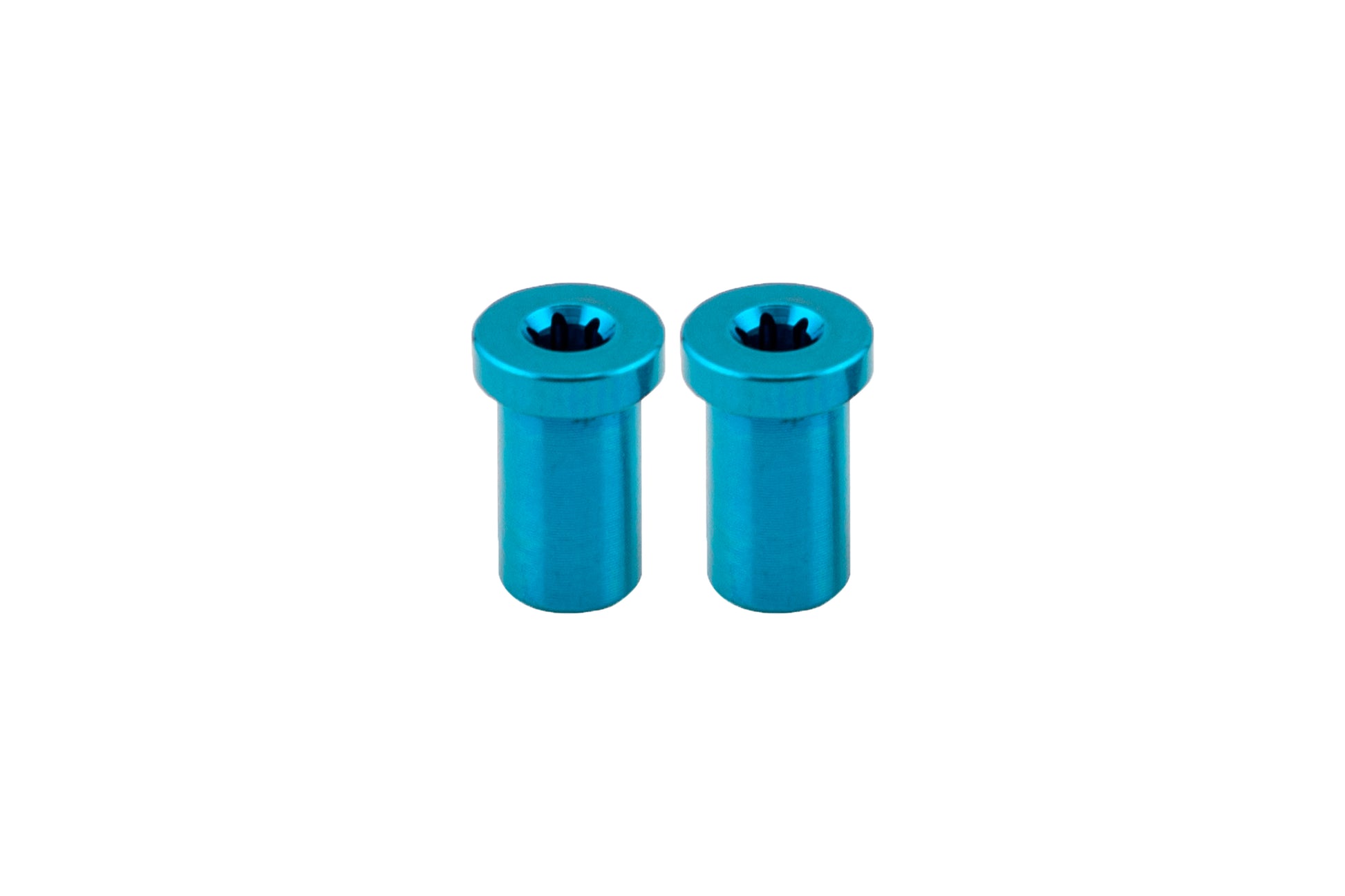 2 Teal Flat Head Titanium pivots side by side on white background