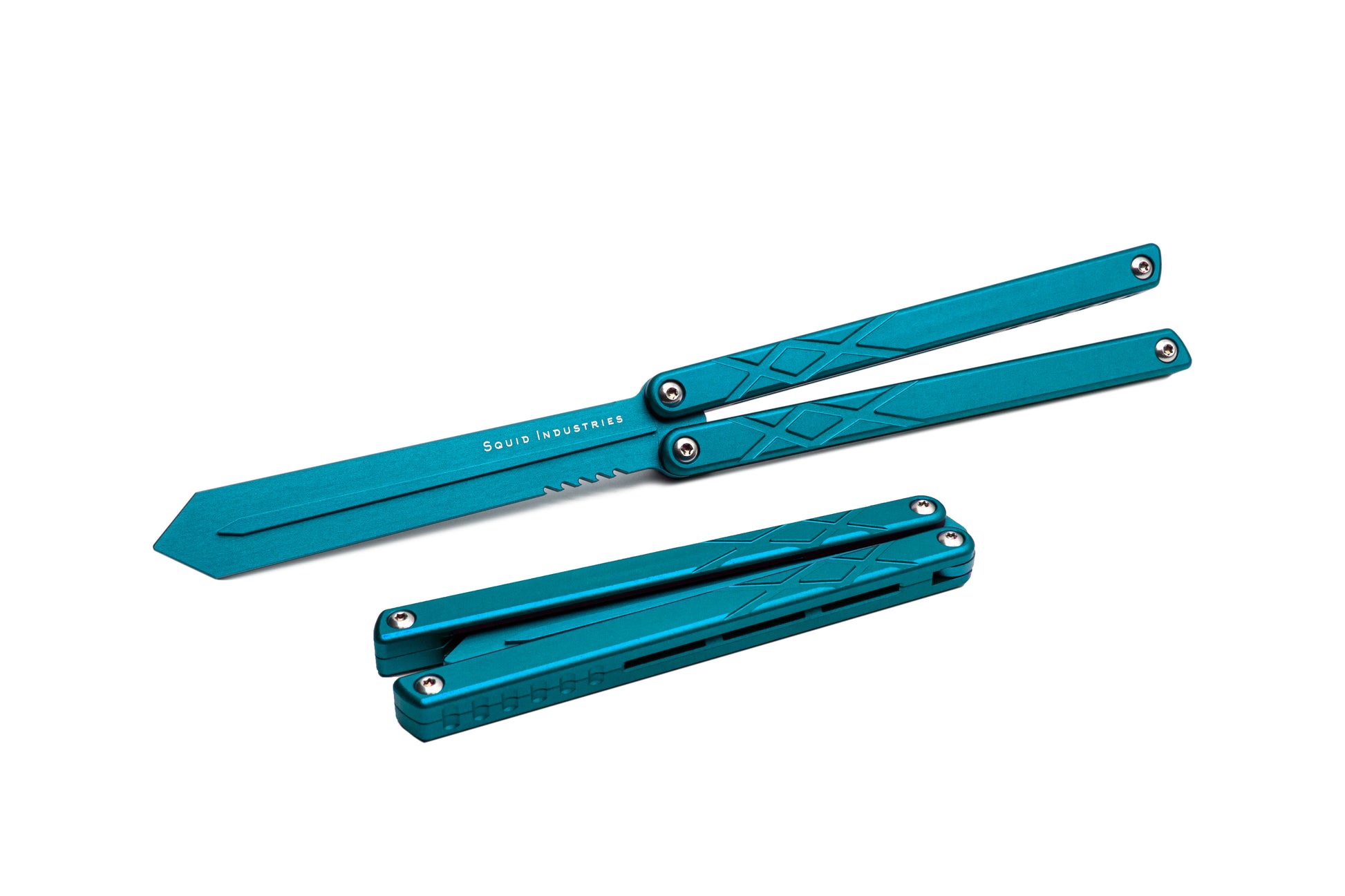 Teal Sword Fish with Silver Hardware  Side By Side Comparision