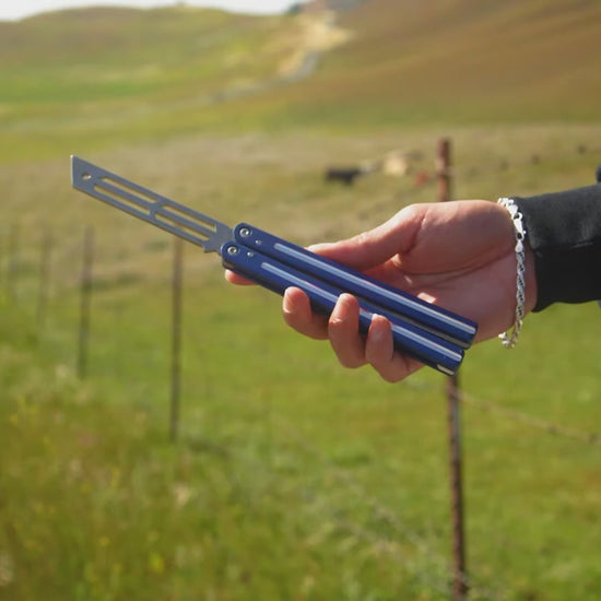 Squid Industries dual-tone triton Channel Balisong Butterfly Knife Trainer 