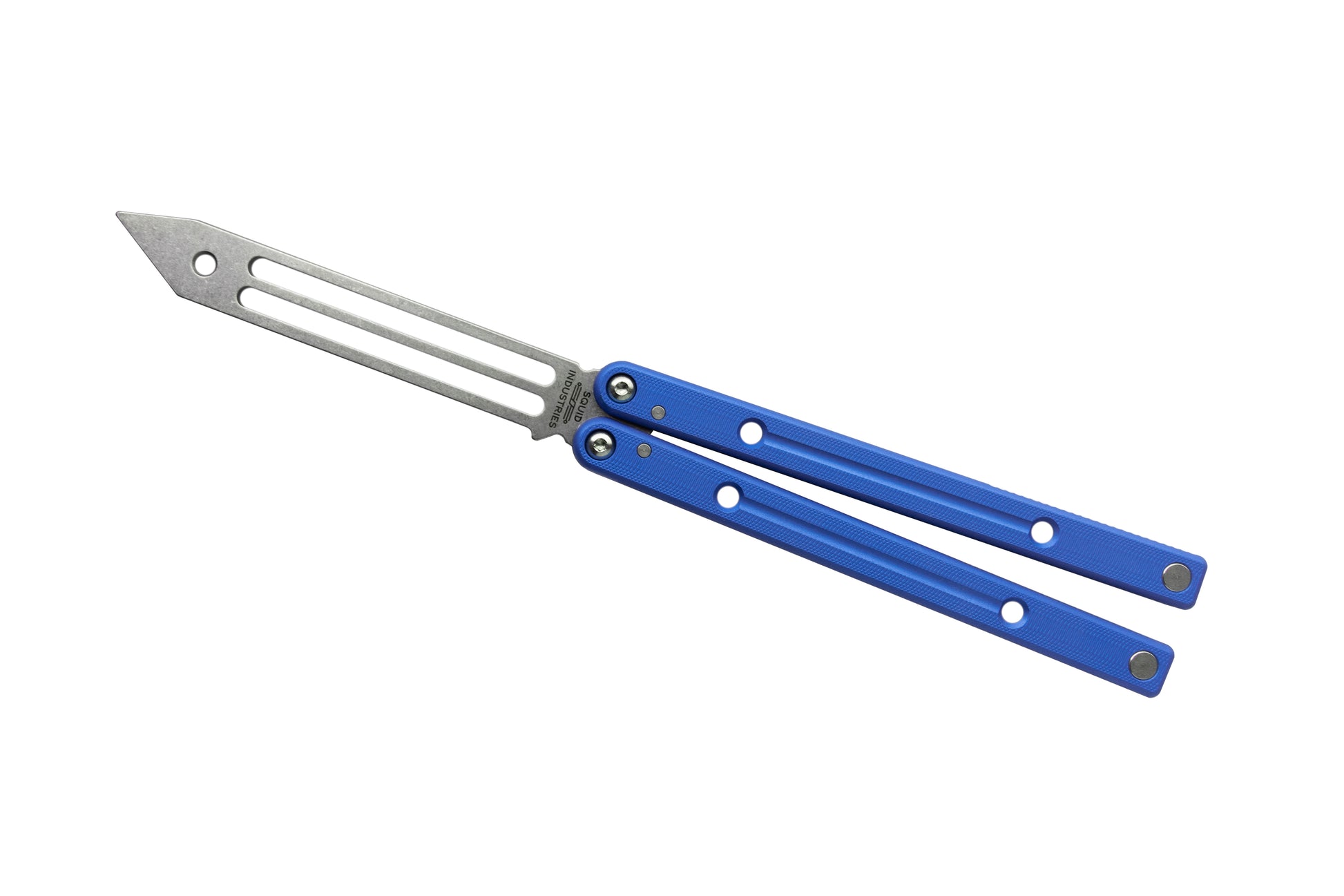 blue squidtrainer butterfly knife trainer balisong 