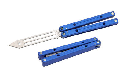 blue squidtrainer butterfly knife trainer balisong