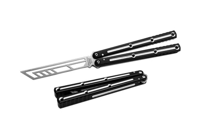 Dual-tone black Krake Raken V3 Balisong Butterfly Knife Trainer 