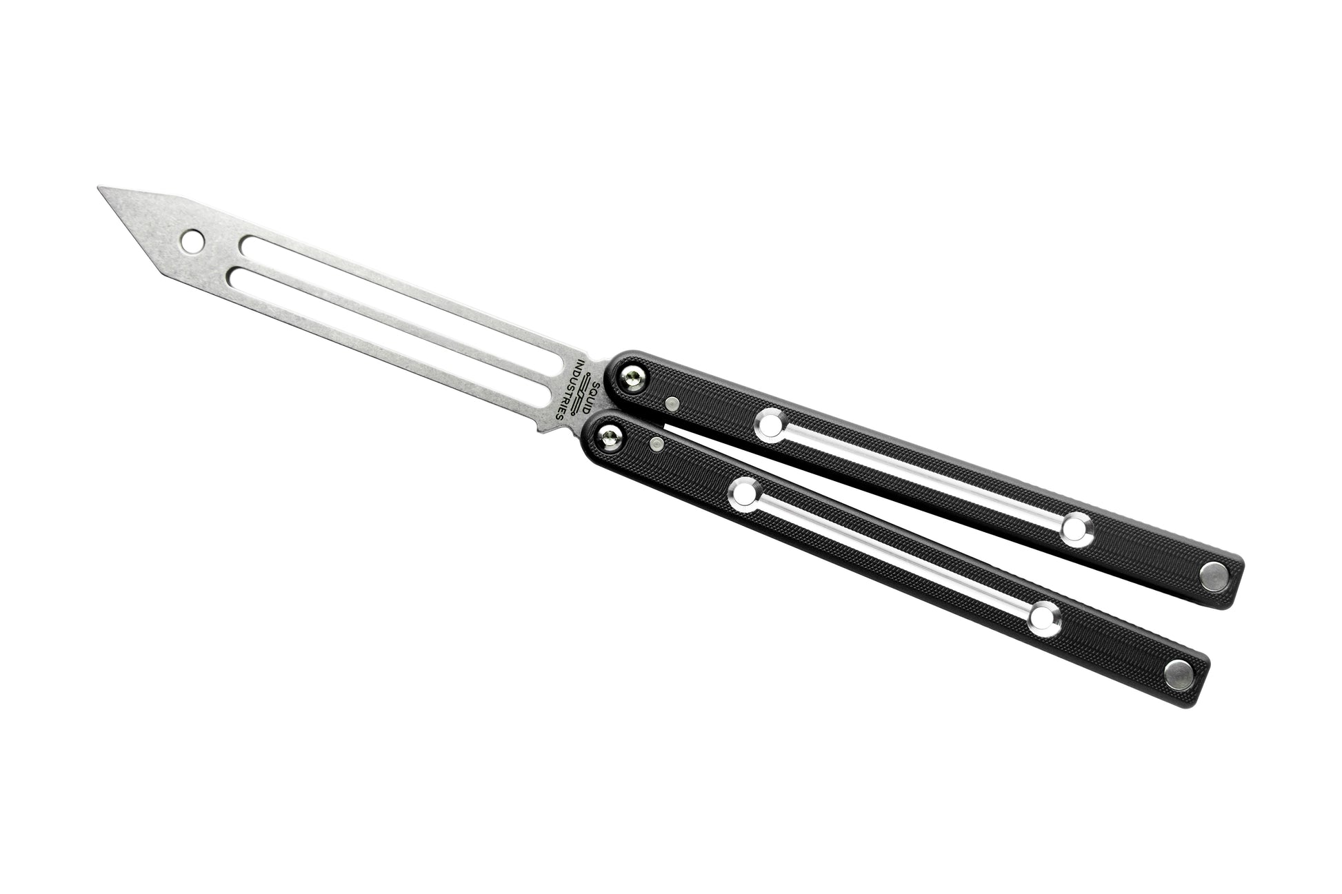 black dual tone squidtrainer V4 Balisong Butterfly Knife Trainer 