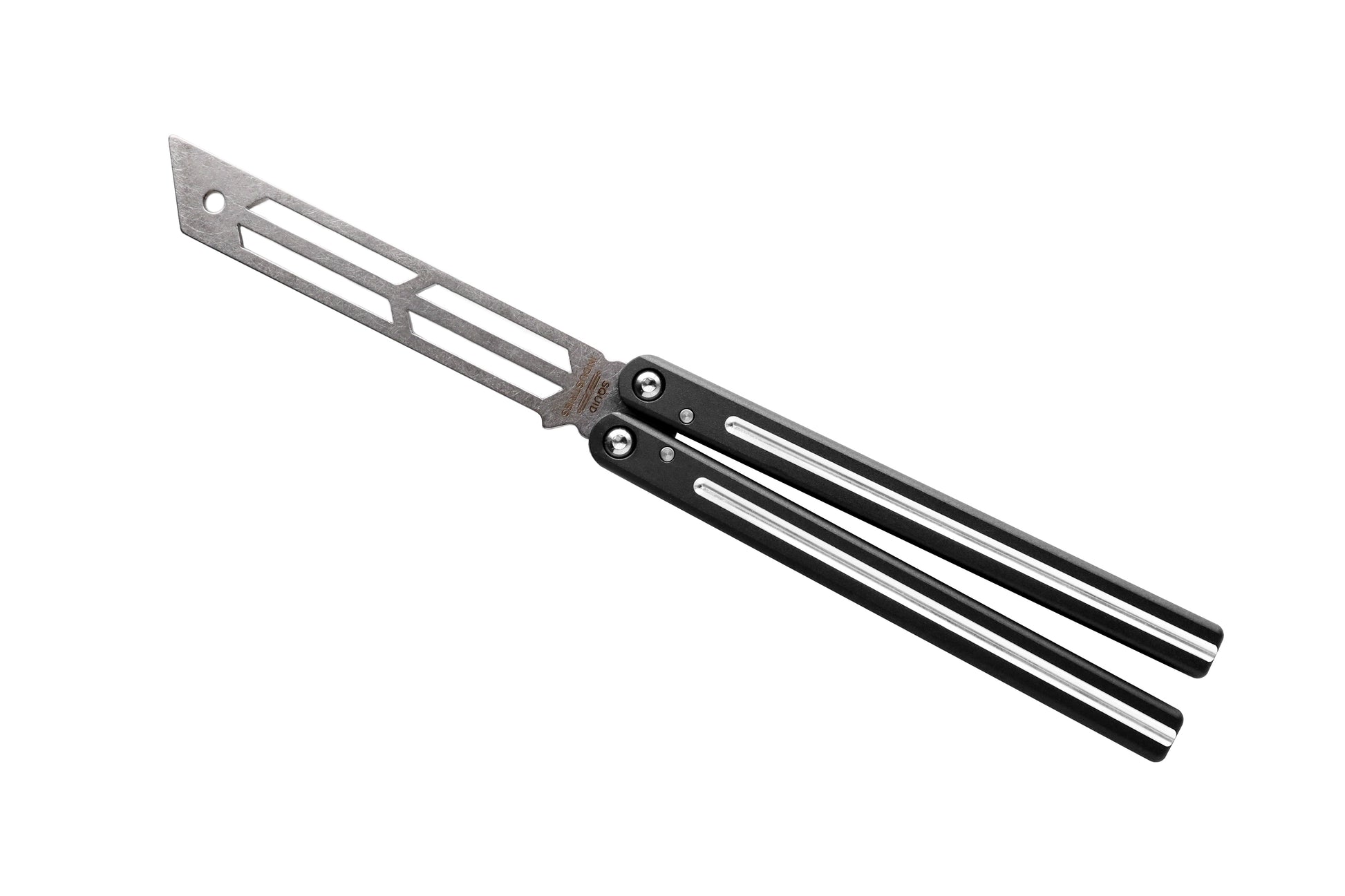 black dual tone triton V4 Balisong Butterfly Knife Trainer 