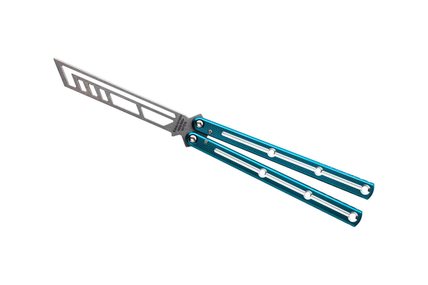 dual-tone teal Krake Raken V3 Balisong Butterfly Knife Trainer 